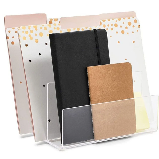 Storage Rack File Folder Rack Clear Acrylic File Sorter Desk File Folder Holder