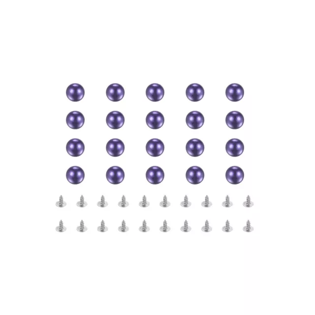 8mm Imitación Perla Remaches sin Agujero Botones para DIY, Azul Púrpura 50 Set
