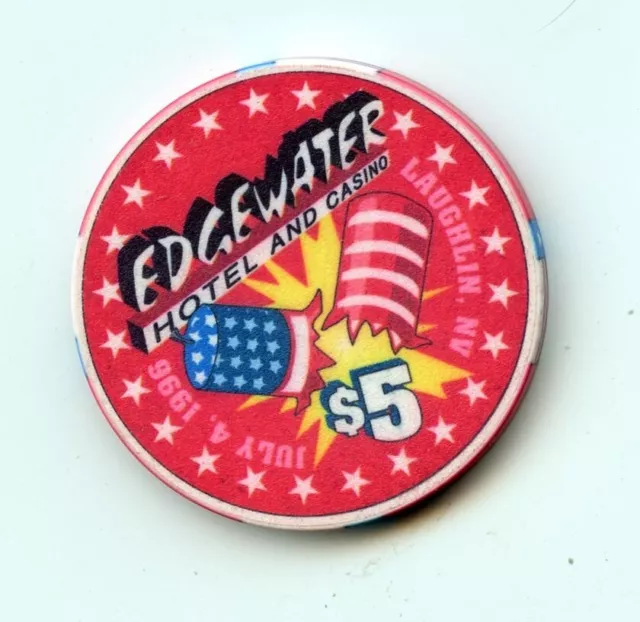 5.00 Chip from the Edgewater Casino Laughlin Nevada  4th of July 1996