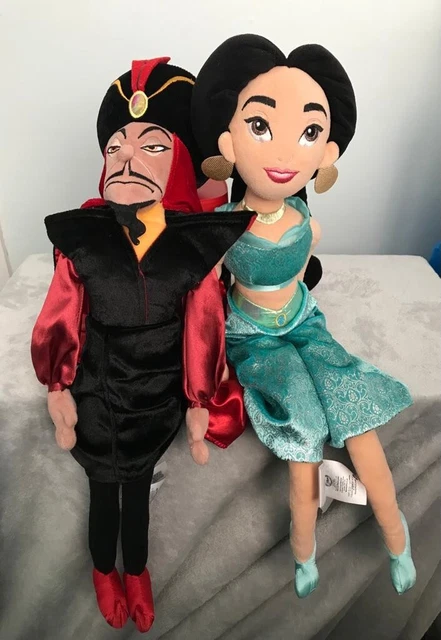 ALADDIN PRINCESS JASMINE and Jafar Disney Store Plush Soft Doll 21 & 22 ...