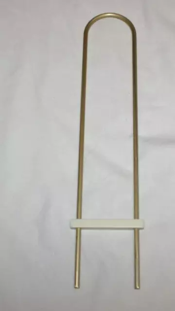 VTG Hairpin Lace Maltese Crochet Fork Loom Tool 2 1/8" w/  Rounded End Gold