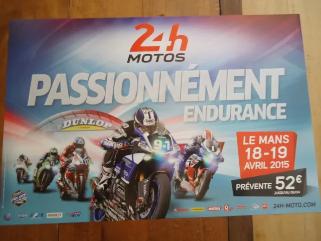 Poster Officiel ** 24 Heures Du Mans 2015 Motos ** Affiche Aco Moto Le Motorbike