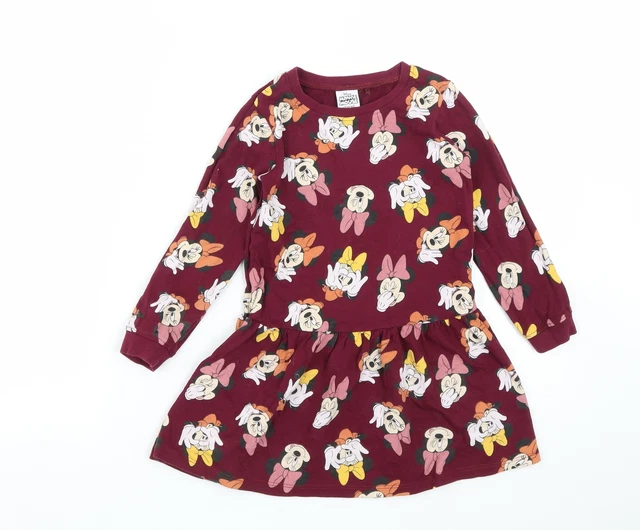 Abito maglione rosso NEXT per bambina taglia 4-5 anni collo rotondo - topo Minnie