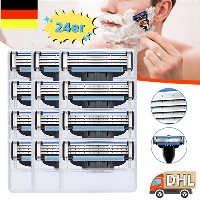 24 cuchillas de afeitar para Gillette Mach 3 cuchillas de acero inoxidable sin embalaje original dhl de