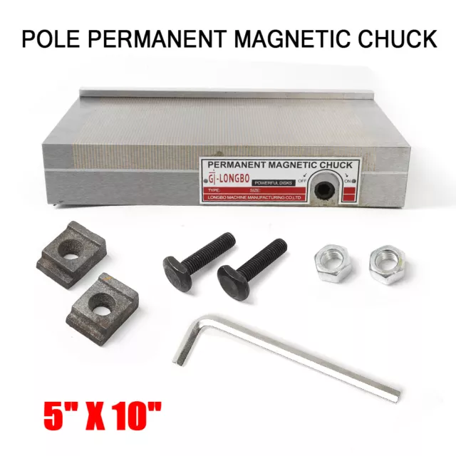5x10 inch Permanent Fine Pole Magnetic Chuck Workholding Machining 125 * 250mm