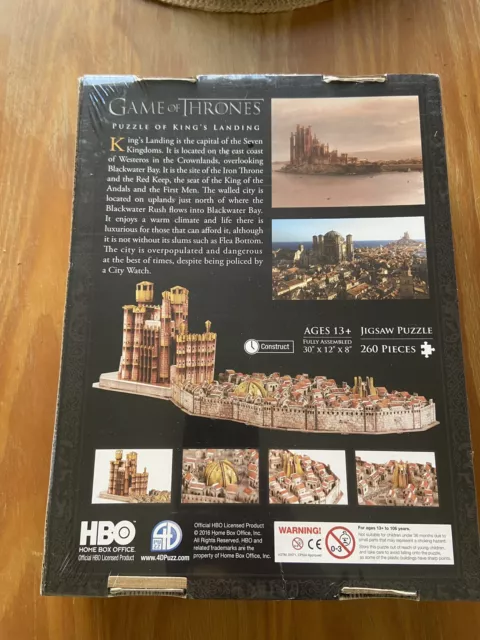 Game of Throne Trones 3D puzzle  Neuf 250 Pieces 3