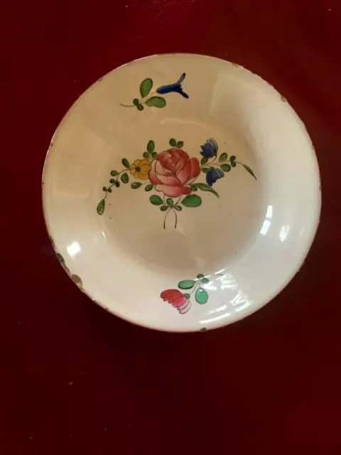 NIDERVILLER  PETITE ASSIETTE  FAIENCE ANCIENNE XVIII ème  COMTE DE CUSTINE SIGNE