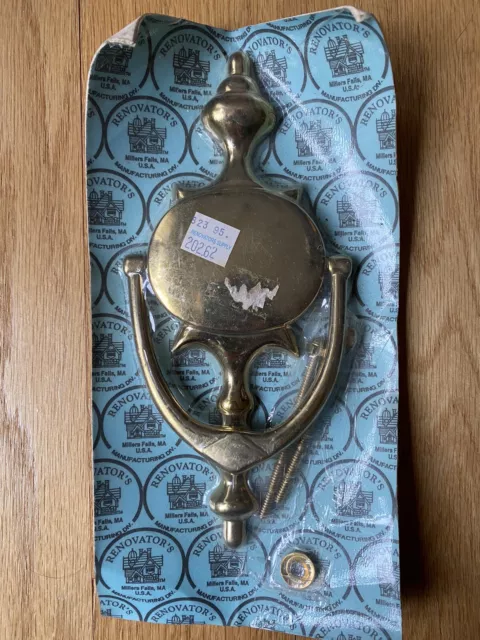 Solid Brass Vintage Traditional Door Knocker Approx 8”x3.5” RENOVATOR’S SUPPLY