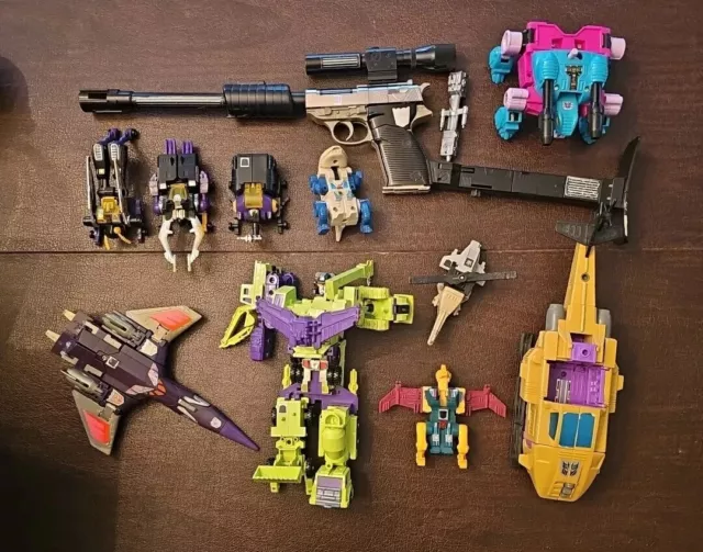 Lote Transformers G1 Megatron 100% Completo Constructicons Devastator Insecticons