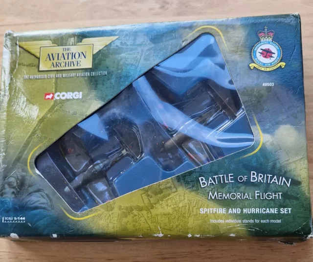 Corgi Aviation Archive Spitfire And Hurricane Set 49503. Undisplayed Mint