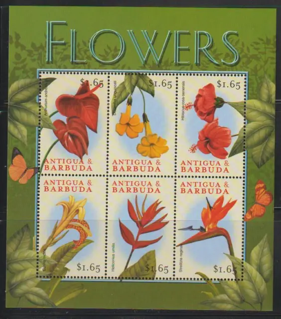 Antigua & Barbuda 2000 Flowers Ss Mnh - Ant730