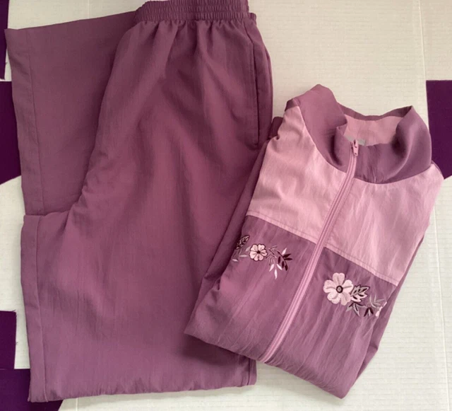 Vtg Blaire Purple Tracksuit Windbreaker JoggingSetWomen's Sz M/L 90’sViolet Pock