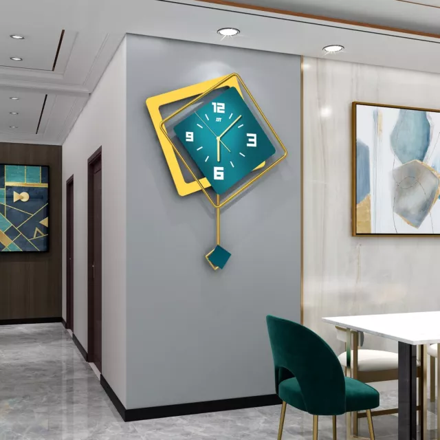 The Pendulum Large Wall Clock 50x67cm,  Nordic Blue Silent Quartz Movement 3