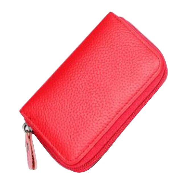 Soft Leather Card Holder For Women – Slim Cowhide Wallet With Key Ring & Coin Slots (Multiple Colors) - View #5