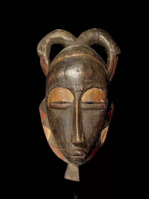 Vintage wall hanging masks of African tribal face wood, carved by hand masks5214