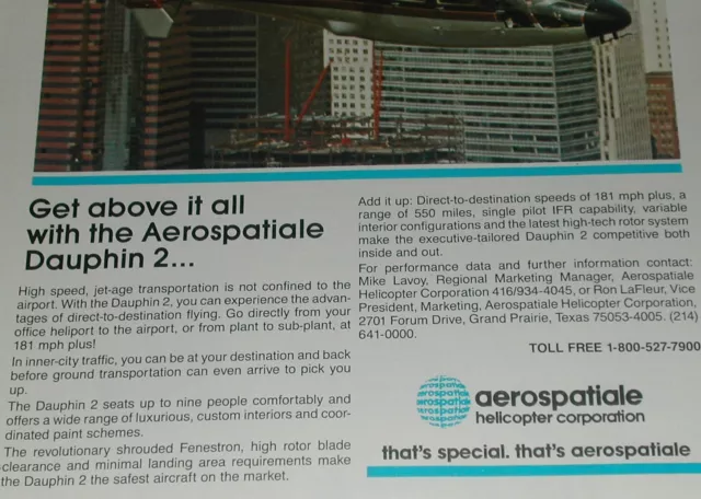 1987 Aerospatiale Helicopter advertisement, Dauphin 2, business helicopter 3