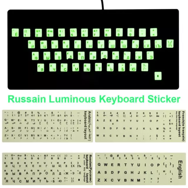 Letter Spanish Protective Film Luminous Alphabet Layout Keyboard Stickers