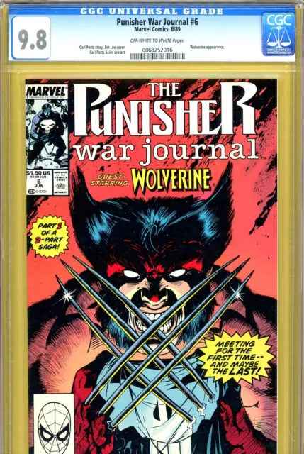Punisher War Journal #6 CGC GRADED 9.8 - HIGHEST GRADED- 1st Punisher/Wolverine