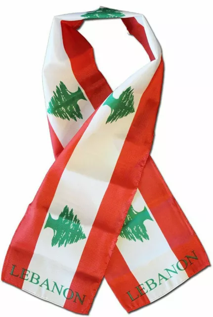 Lebanon Country Lightweight Flag Printed Knitted Style Scarf 8"x60"