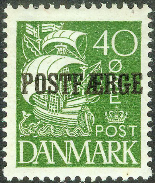 Denmark 1930, Postfærge (postal ferry) Parcel Post 40 øre Green Mi.# 14, MLH