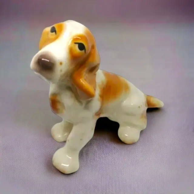 Vintage springer cocker spaniel figurine stamped Goldcrest Ceramic Corp 5" dog
