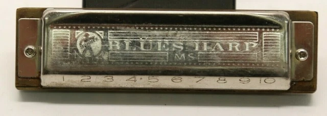 Vintage Hohner Blues Harp MS Diatonic Harmonica Key of C - Used Condition