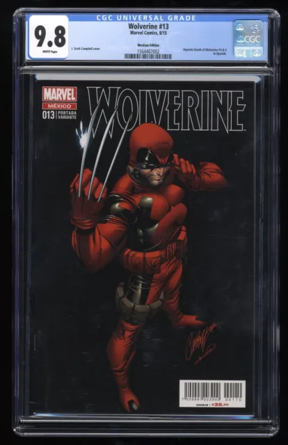 Wolverine #13 CGC NM/M 9.8 White Pages Mexican Variant Campbell Cover!