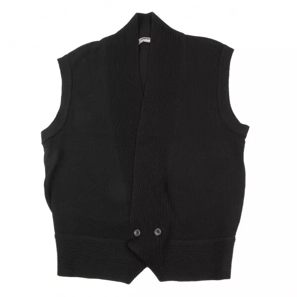 ISSEY MIYAKE MEN Shawl Collar Double Button Knit Vest Size Free(K ...