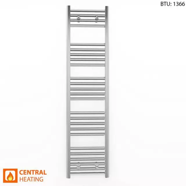 400mm Wide Heated Towel Rail Radiator Designer Chrome Ladder Straight Bathroom