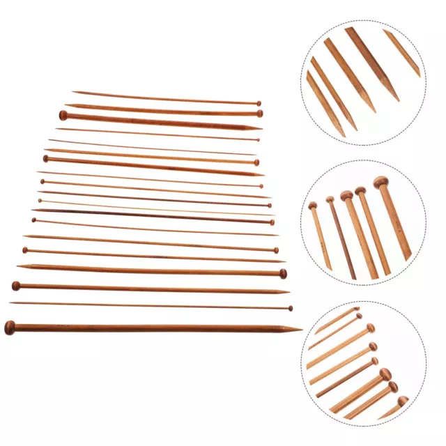 18 piezas aguja de palo largo de bambú herramientas de ganchillo electrodomésticos