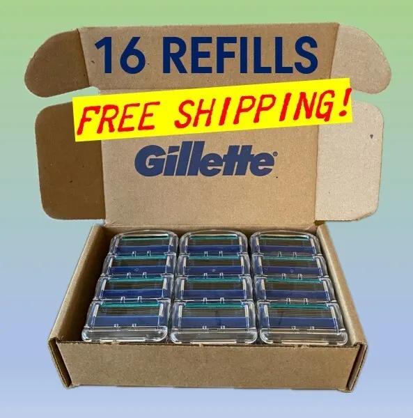 ¡Envíos gratis! Recarga de hoja de afeitar Gillette5 genuina 16 unidades. Se adapta al mango Fusion