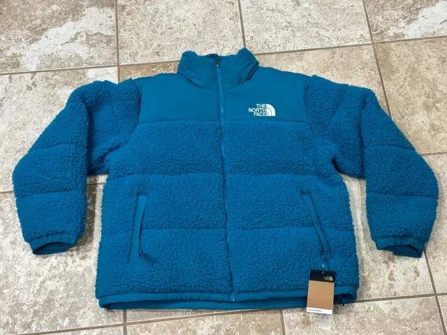 The North Face Nuptse Sherpa Puffer Jacket Men’s Size M Harbor Blue NWT $350