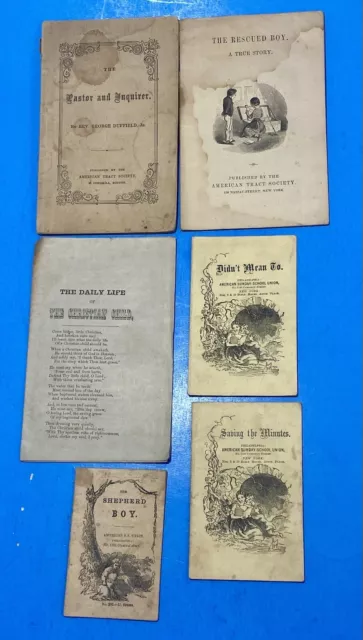 6 Original Religious Children's Booklets etc. (1850's era.)