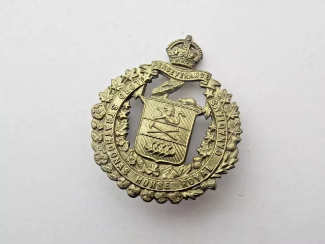 WW1 Era Canadian Lord Strathconas Horse Cap Badge (Gaunt Tablet)