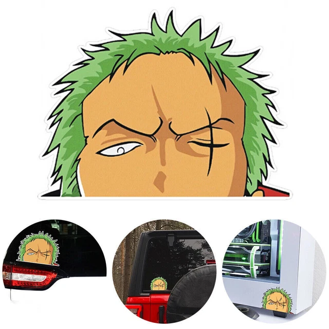 ONE PIECE RORONOA Zoro Peeking Car Decals Bumper Window Funny Anime Car