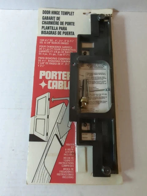 Porter Cable Door Hinge Template 59370 Includes Router Bit NIP NOS