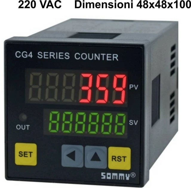 Contapezzi Digitale JiALiAN &ndash; 24V DC/AC &ndash; Programmabile A 4 Cifre &ndash; Contatore Industriale