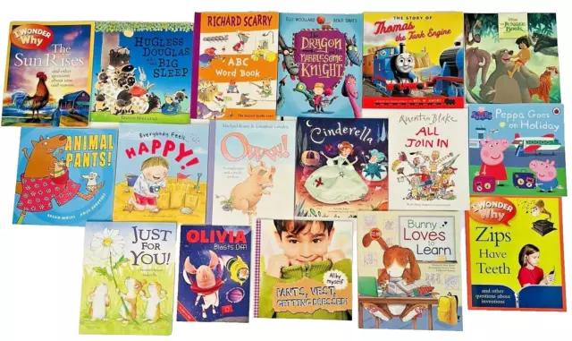 Childrens Fiction Picture Books Bundle of 18 Used Books FREE SHIPPING