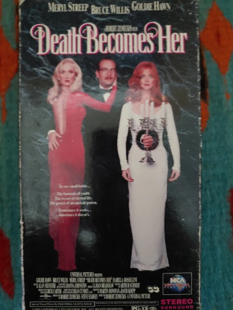 DEATH BECOMES HER VHS 1993 Meryl Streep Goldie Hawn Bruce Willis Tested ...