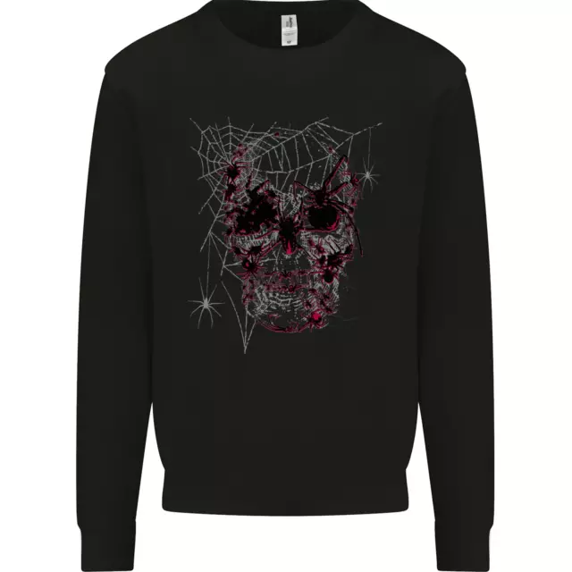 Spider Web Skull Kids Sweatshirt Jumper
