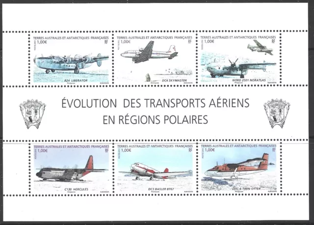 Fsat/Taaf/French Antarctica 2012, Polar Aviation (6)Ms  S.g Ms669 Mnh**