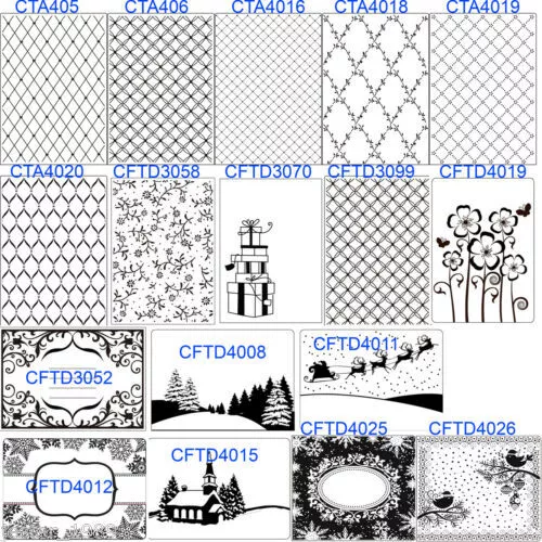 CRAFTS TOO Embossing Folders - Christmas Frames Patterns Invitation Flowers