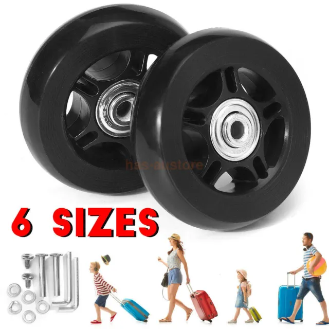 Universal Travelling Bag Suitcase Wheels OD 40mm-80mm Luggage Replacement 2PCS