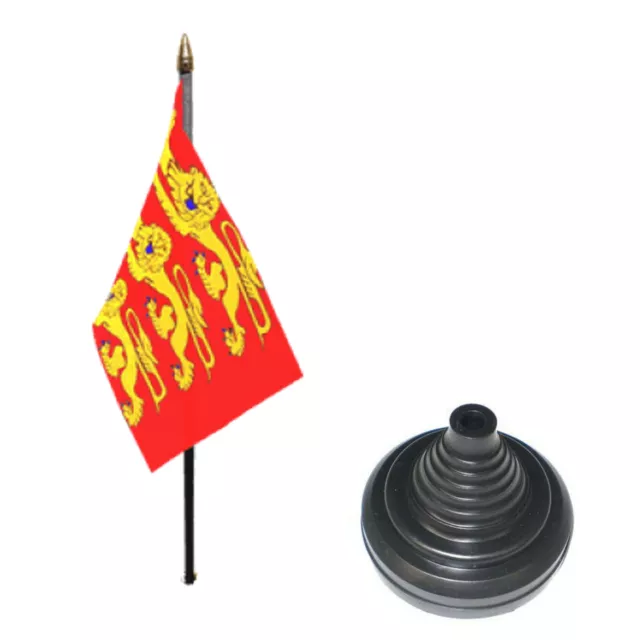 12pk Upper Normandy France 6" x 4" Desk Table Flag with Black Plastic Cone Bases