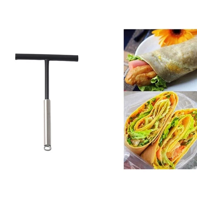 Praktischer Crepe Spreader Kochutensilien Edelstahl Nylon Eierschaber (1 Stück)