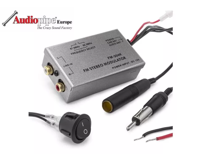 Chinch FM Modulator Transmitter Stereo MP3 Auto Adapter Universal