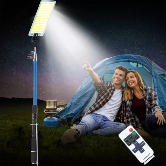 500W Telescopic Fishing Rod Pole Camping Lamp Car Repair LED COB Light Lantern