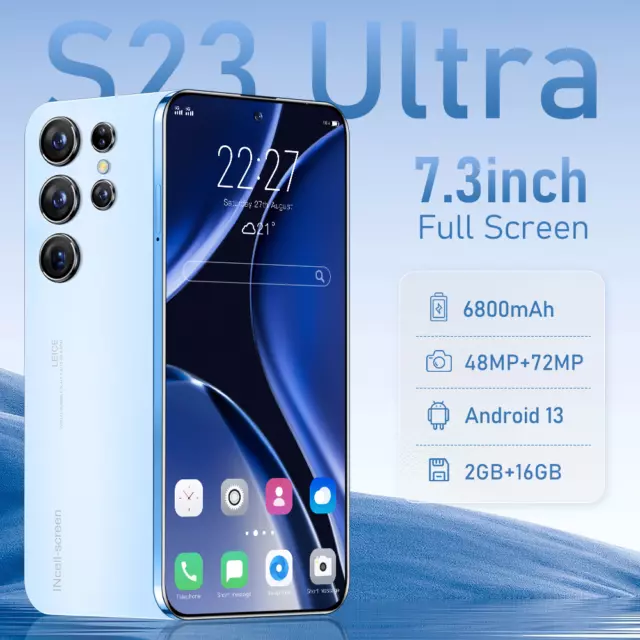 S23 Ultra 5G Smartphone 7.3" 2GB+16GB Factory Unlocked Android 13 Mobile Phones