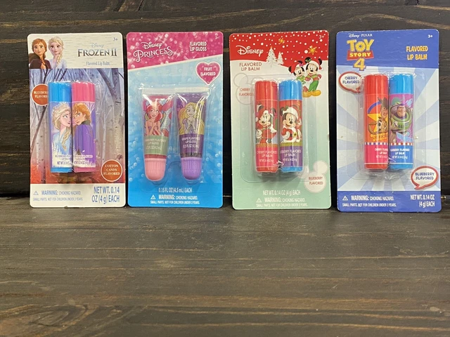 LOT Of 4 (2-packs) DISNEY lip balm  Frozen, Toy Story 4, Princess & Mickey Mouse