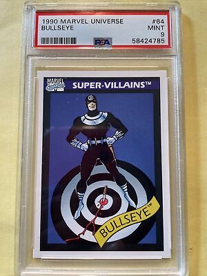 1990 Marvel Universe - Bullseye #64 🔥Psa 9 Mint🔥 Impel-Super Villains